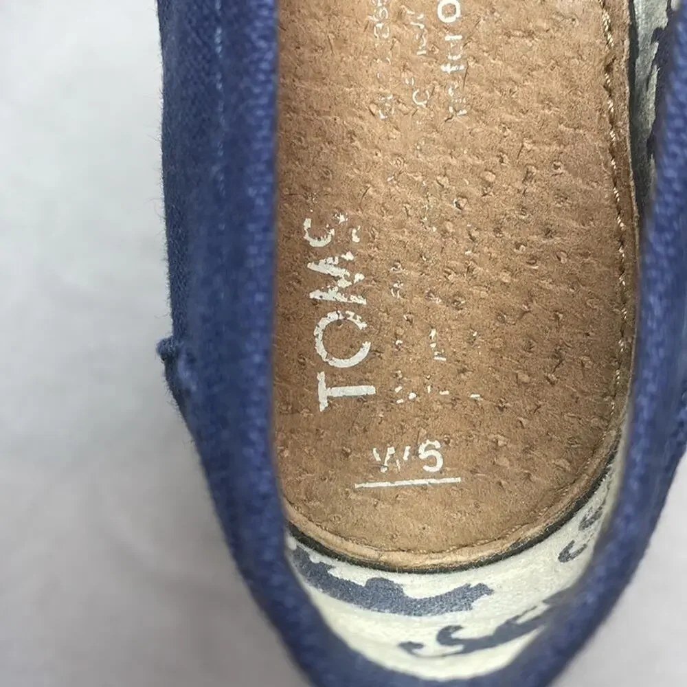 TOMS Alpargata Slip On Shoes Navy Blue Size 6